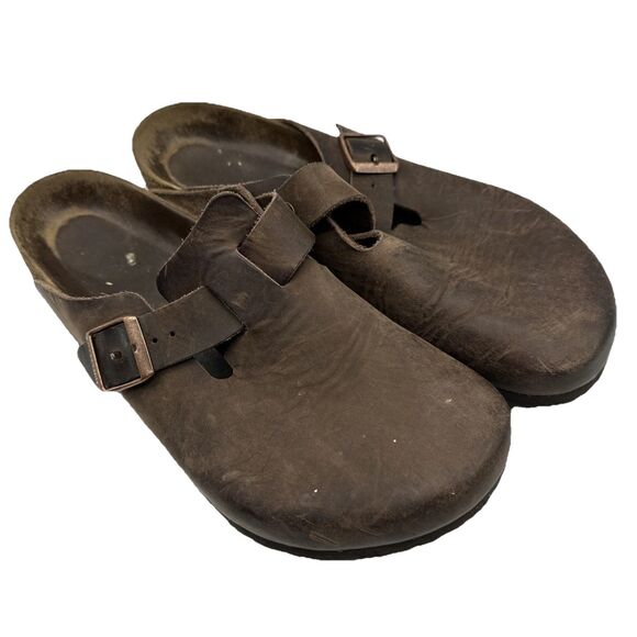 Birkenstock Other - Birkenstock Boston Oiled Leather Clogs Brown Men  US 10 Women 12 Habana